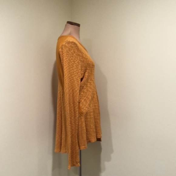 Anthropologie Left of Center Top Size Small Orange Slub Knit Peplum Shirt - Picture 3 of 9